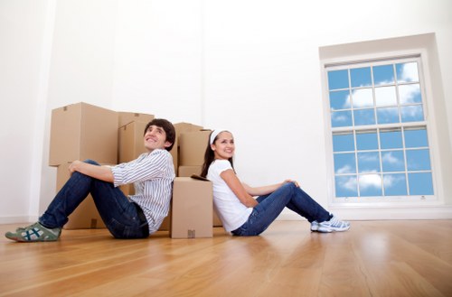 Packing and organising boxes for storage near Earls Court