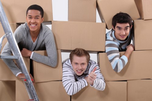 Office furniture and workstations being moved to a new premises