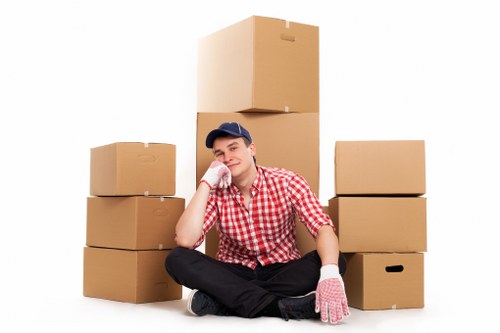 Team using safety equipment during a move